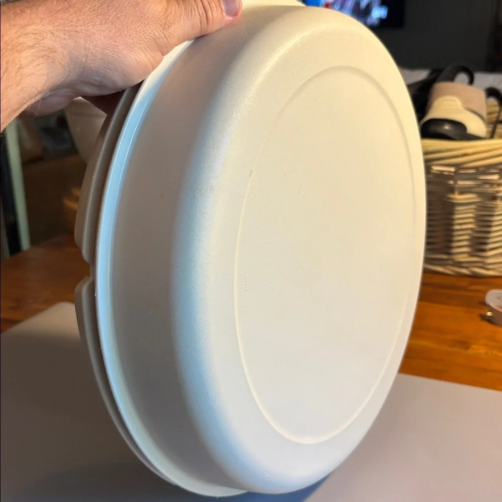 Tupperware Cream Divided Serving Platter 1666-2, 1665-2